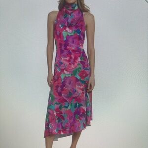Floral Halter Neck Dress